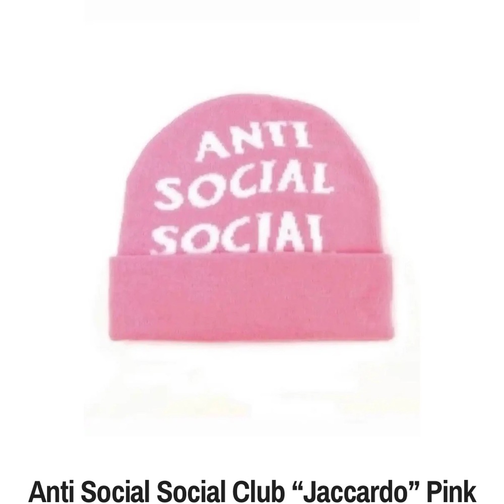 Anti Social Social Club Pink Knit Hat New !